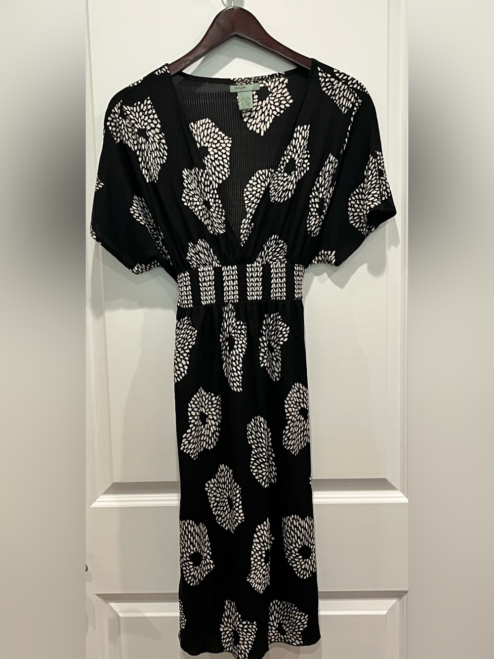 Anthropologie Black & White Floral Dress